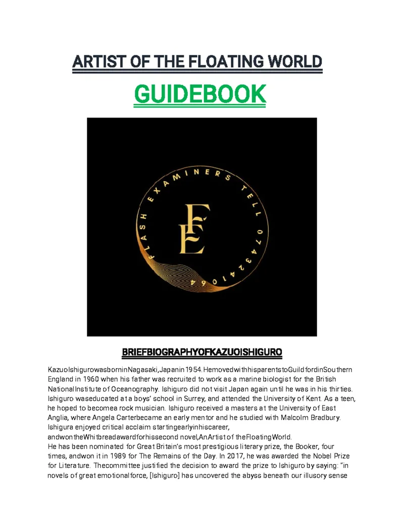 A Guide to An Artist of the Floating World