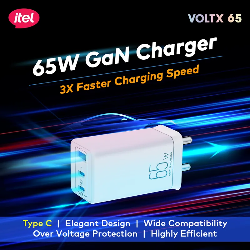 Itel Fast Charger 65W with Cable