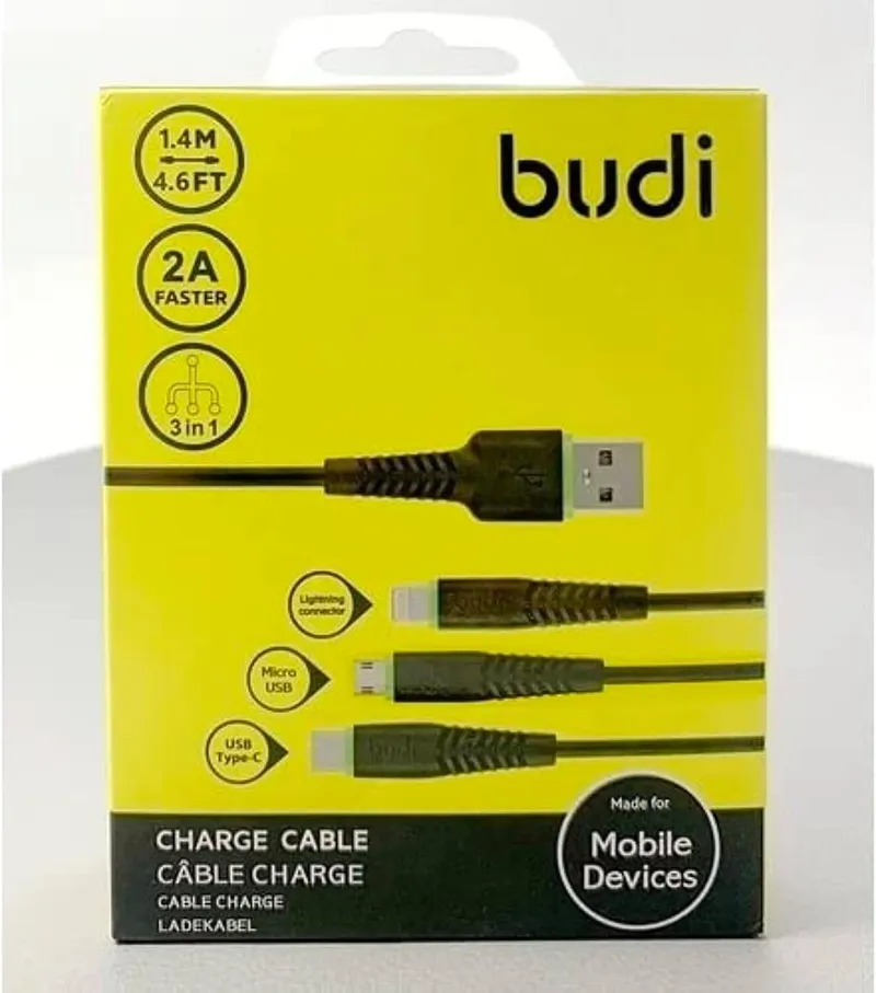 Budi 3-in-1 Multi Cable 2M Fast Charging