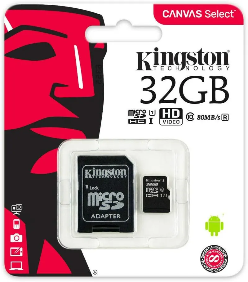 Kingston 32GB MicroSD Memory Card